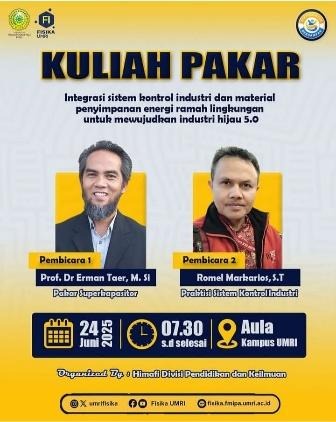 Kuliah Pakar Bahas Integrasi Sistem Kontrol dan Material Energi Ramah Lingkungan Menuju Industri Hijau 5.0